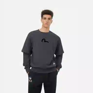 EVISU Seagull Wisdom Wheel Sweatshirt Charcoal