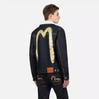 EVISU AW23 Big M Embroidered Denim Jacket