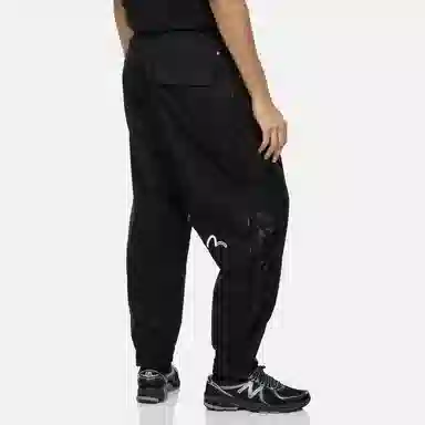 EVISU KURO SS24 Side Zip Joggers Black