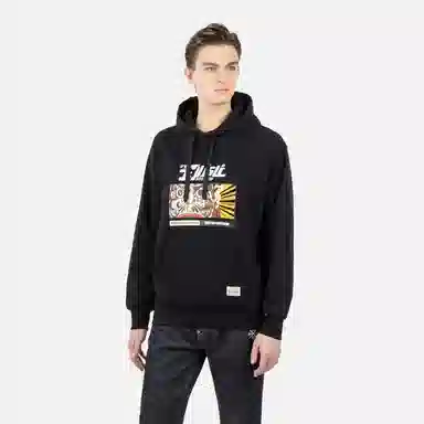 EVISU AW22 Smoking Daruma Hoodie Black
