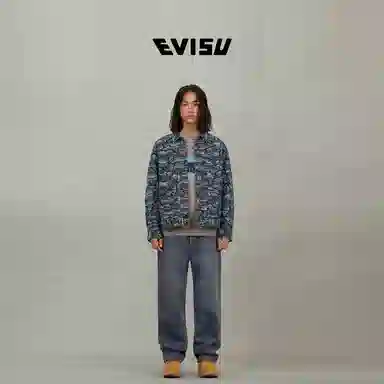 EVISU Trademark Print Denim Jacket