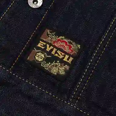 EVISU Crane Embroidered Denim Jacket