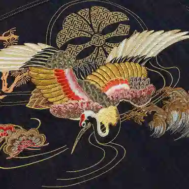 EVISU Crane Embroidered Denim Jacket