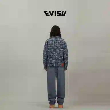 EVISU Trademark Print Denim Jacket