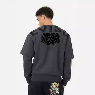 EVISU Seagull Wisdom Wheel Sweatshirt Charcoal