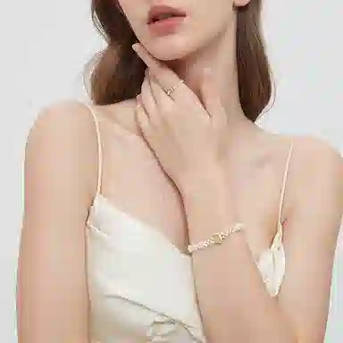 清野集 油画星空手工编织轻奢小众设计法式复古高级感 欧泊淡水珍珠 手链 女款 礼盒装