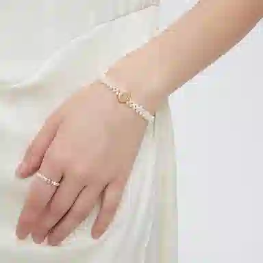 清野集 油画星空手工编织轻奢小众设计法式复古高级感 欧泊淡水珍珠 手链 女款 礼盒装