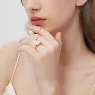 清野集 原创巴洛克手工绕线开口 小众设计感不规则甜酷风潮搭可调节 珍珠 戒指 女款 礼盒