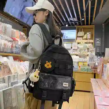 宝琳卡森系旅游女背包清新可爱时尚旅游尼龙休闲双肩包初高中校园书包 女款 多色