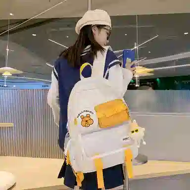 宝琳卡森系旅游女背包清新可爱时尚旅游尼龙休闲双肩包初高中校园书包 女款 多色