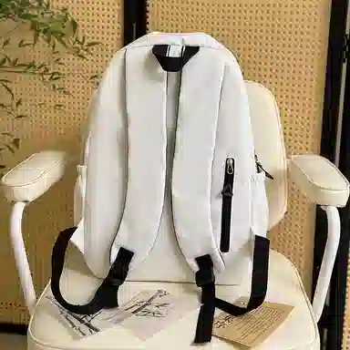 宝琳卡 个性时尚日系涂鸦潮流 涤纶 双肩包 男女同款情侣款 白色/黑色