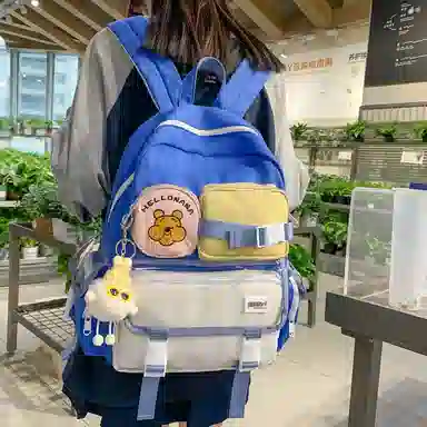 宝琳卡森系旅游女背包清新可爱时尚旅游尼龙休闲双肩包初高中校园书包 女款 多色