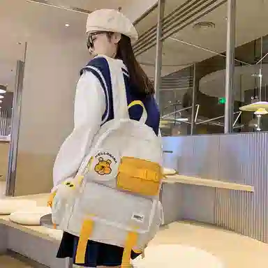 宝琳卡森系旅游女背包清新可爱时尚旅游尼龙休闲双肩包初高中校园书包 女款 多色