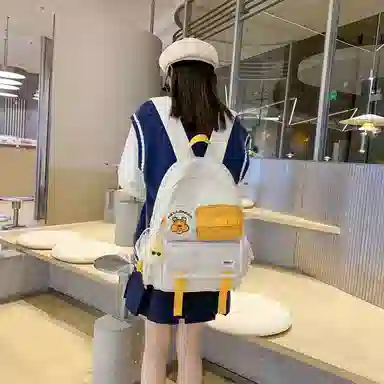 宝琳卡森系旅游女背包清新可爱时尚旅游尼龙休闲双肩包初高中校园书包 女款 多色