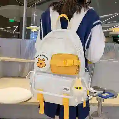 宝琳卡森系旅游女背包清新可爱时尚旅游尼龙休闲双肩包初高中校园书包 女款 多色