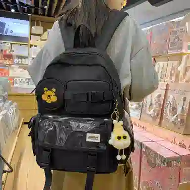 宝琳卡森系旅游女背包清新可爱时尚旅游尼龙休闲双肩包初高中校园书包 女款 多色