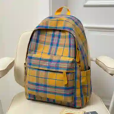 宝琳卡 时尚格子初中高中学生 尼龙 双肩包 男女同款情侣款 多色