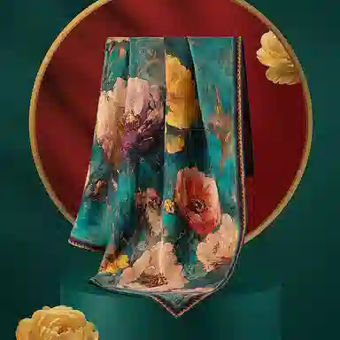 上海故事 香云纱真丝大方巾披肩 桑蚕丝 丝巾 女款