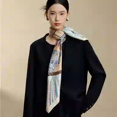 上海故事 双面印花真丝披肩大方巾 桑蚕丝 丝巾 男女同款情侣款