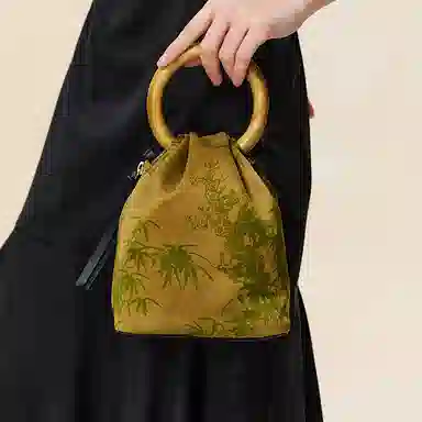 上海故事 主题系列 香云纱国风新中式国风旗袍 桑蚕丝 手提包 常规 女款 古金黄/浅咖棕/炭黑色/糖杏棕