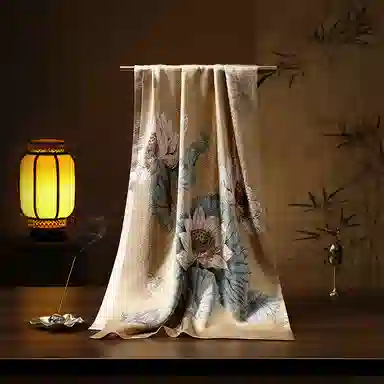 上海故事 【专柜同款】秋冬提花绫印花长巾礼盒装优雅古典高贵 桑蚕丝 丝巾 女款