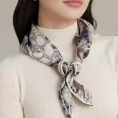 上海故事 双面提花中方巾保暖蓄热轻盈滑爽光泽柔和舒适透气抗皱耐磨多色选择礼盒包装 绵羊毛 丝巾 女款