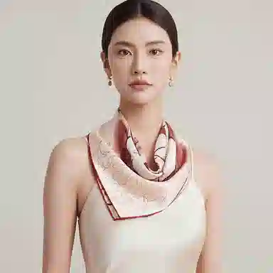 上海故事 山茶花语双面印花真丝中方巾顺滑抗皱亲肤柔软奢华 丝巾 女款