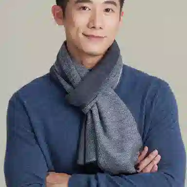 上海故事 敦和风雅 柔软舒适结构紧密 毛边流苏设计 绒线围巾 男款