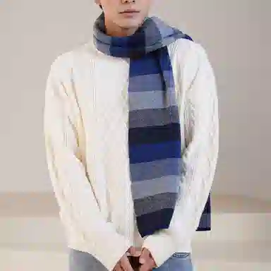 上海故事 新款雅仕风范针织传统精梳工艺舒适温暖优雅多色选择礼盒包装 绵羊毛 围巾 男女同款情侣款