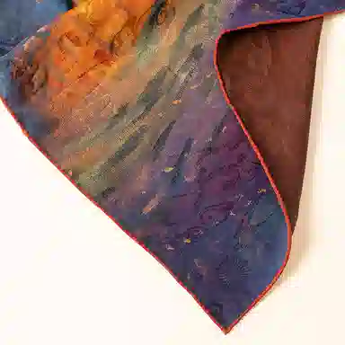 上海故事 香云纱桑时尚优雅独特艺术印花 桑蚕丝 丝巾 女款