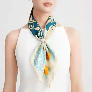 上海故事 繁华之景双面印花真丝中真丝斜纹绸顺滑抗皱亲肤柔软奢华大气 丝巾 女款