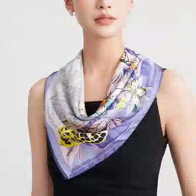 故宫联名 上海故事 芬华双面印花真丝温润透气润肤 丝巾 女款