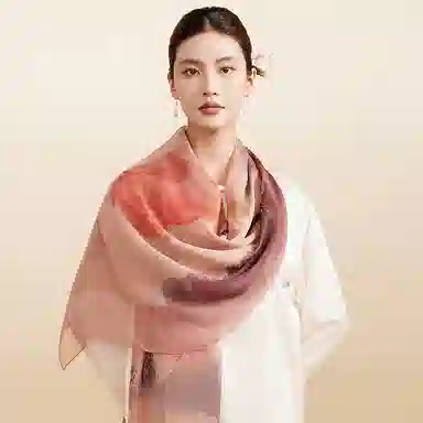 上海故事 清韵不染真丝非遗文化薯莨纱丝绸工艺色泽典雅植物清香防蚊驱虫柔滑细腻 披肩 女款