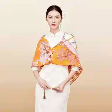 故宫联名 上海故事 大方巾双面印花柔滑细腻轻盈透气礼盒包装 丝巾 女款