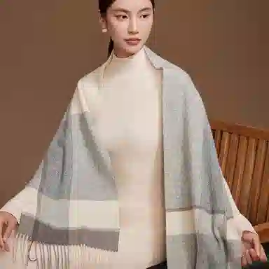 上海故事 秋冬款高品质山羊绒细腻紧密保暖百搭多色选择礼盒包装 绒线围巾 女款
