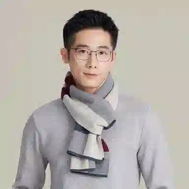 上海故事 风华正茂针织工艺亲肤保暖纤维细腻柔软顺滑简约时尚舒适高级感多色选择 绵羊毛 绒线围巾 男款