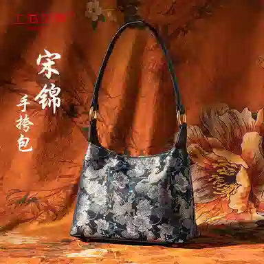 上海故事 新中式国风桑蚕丝妈妈长辈轻奢高级 牛皮 单肩包 常规 女款 多色