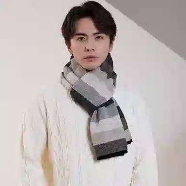 上海故事 新款雅仕风范针织传统精梳工艺舒适温暖优雅多色选择礼盒包装 绵羊毛 围巾 男女同款情侣款