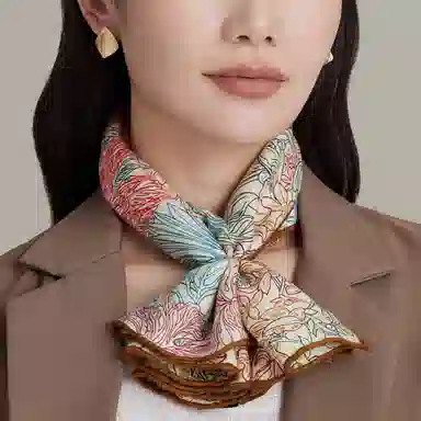 上海故事 双面提花中方巾保暖蓄热轻盈滑爽光泽柔和舒适透气抗皱耐磨多色选择礼盒包装 绵羊毛 丝巾 女款