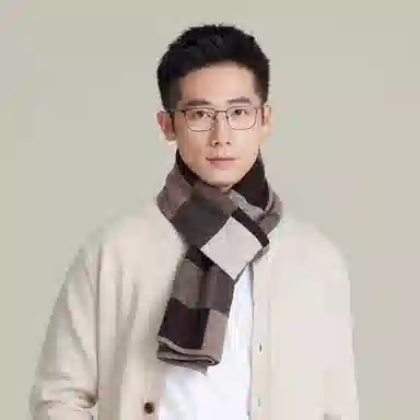 上海故事 风华正茂针织工艺亲肤保暖纤维细腻柔软顺滑简约时尚舒适高级感多色选择 绵羊毛 绒线围巾 男款