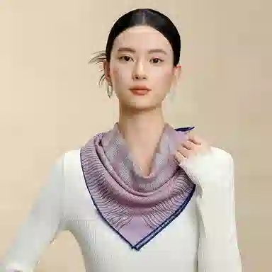 上海故事 真丝羊毛中方巾提花 桑蚕丝 丝巾 女款