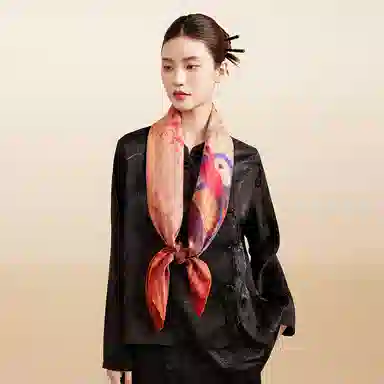 上海故事 文化花罗香云纱真丝 艺术水墨质地柔软丝滑细腻做工精致礼盒包装 桑蚕丝 丝巾 女款