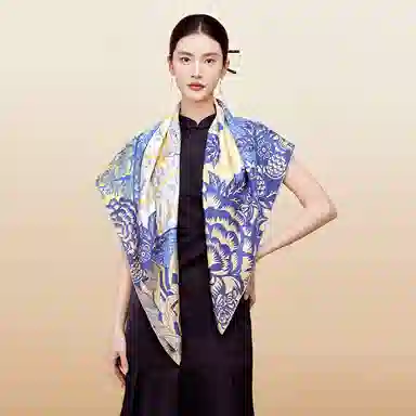 故宫联名 上海故事 大方巾双面印花柔滑细腻轻盈透气礼盒包装 丝巾 女款