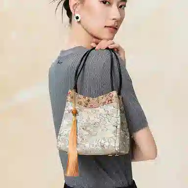 上海故事 宋锦新中式国风真丝古风 桑蚕丝 手提包 女款 多色