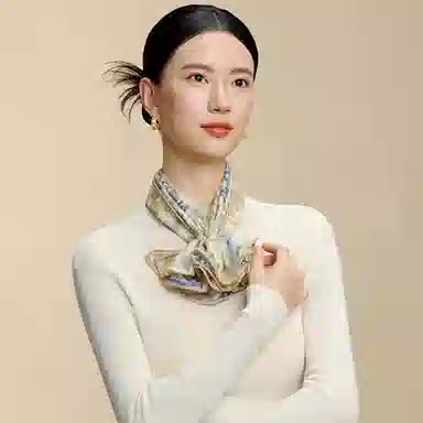 上海故事 绵羊毛双面印花人字纹中方巾礼盒装 桑蚕丝 丝巾 男女同款情侣款