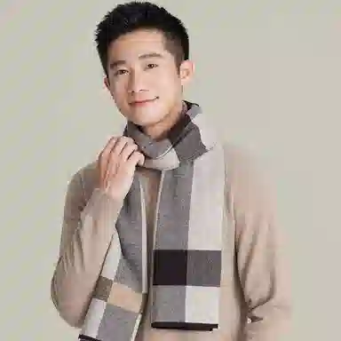 上海故事 风华正茂针织工艺亲肤保暖纤维细腻柔软顺滑简约时尚舒适高级感多色选择 绵羊毛 绒线围巾 男款