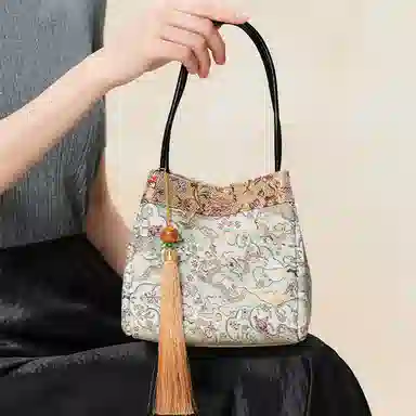 上海故事 宋锦新中式国风真丝古风 桑蚕丝 手提包 女款 多色