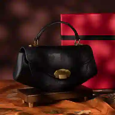 上海故事 提花高级感 手提包 桑蚕丝 中号 女款 黑色