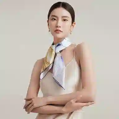 上海故事 山茶花语双面印花真丝中方巾顺滑抗皱亲肤柔软奢华 丝巾 女款