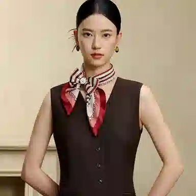 上海故事 双面印花人字纹中方巾 桑蚕丝 丝巾 女款